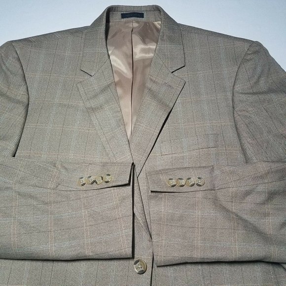 Andrew Fezza Light Brown Windowpane Blazer - Picture 8 of 10